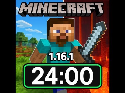 My first attempt at speedrunning minecraft 1.16.1, under 25min