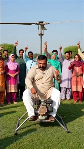 a fat pakiststanii man trying flying hand made helicopter 🚁🚁🚁 #trending #entertainment #motivation