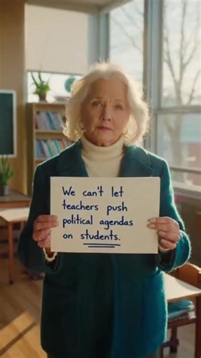 75K views · 8.6K reactions | A woman stands outside a public school with a message demanding classrooms stay free of political indoctrination. | Conservative Advocacy | Facebook