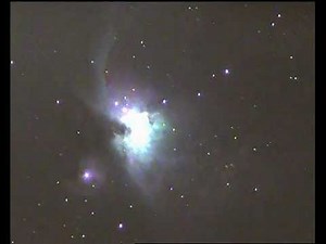 M42 - Orion Nebula "Live View" through a telescope + CCTV camera (Sens Up)