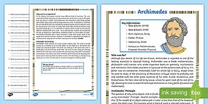 Archimedes Fact Sheet and Comprehension Questions
