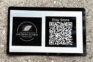 Custom Metal Business Card With QR Code - Laser Engraved Aluminum - Etsy