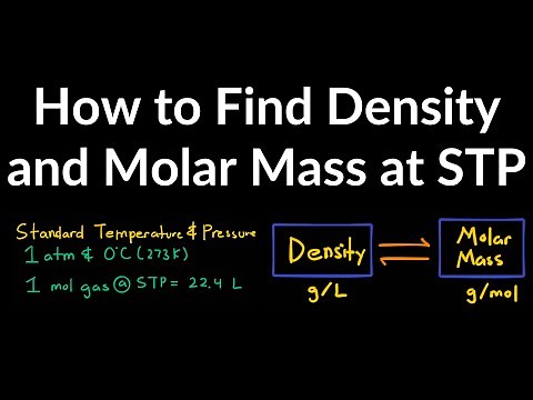 How to Find Gas Density and Molar Mass at STP (Standard Temperature and Pressure) Example, Shortcut
