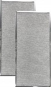 Air Filter Factory 9 x 19 x 0.37 Inches Range Hood Aluminum Mesh Grease Vent Filter 2-Pack