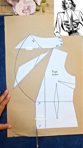 Collar pattern drafting tutorial ✂️✂️✂️ #sew #sewtips #sewtutorial #sewingtips #sewingtutorial