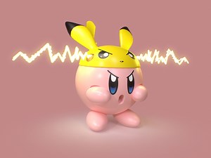 KIRBY-PIKACHU (pokemon)  Model 3d and textured