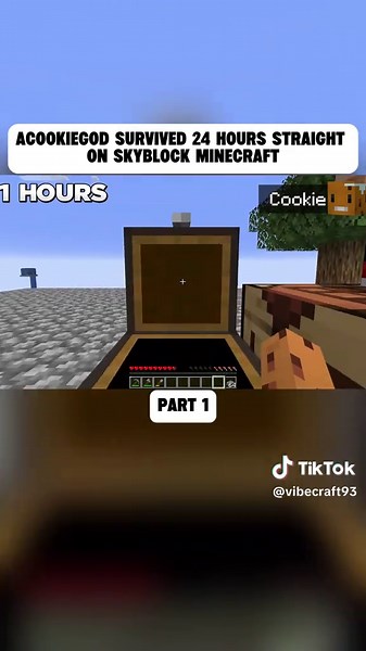 aCookieGod Survived 24 HOURS Straight on SKYBLOCK Minecraft#minecraft