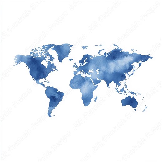 Watercolor World Map Clipart, Earth Maps, JPG Bundle (digital Download) - Etsy