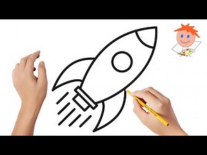 How to draw a rocket | Easy drawings