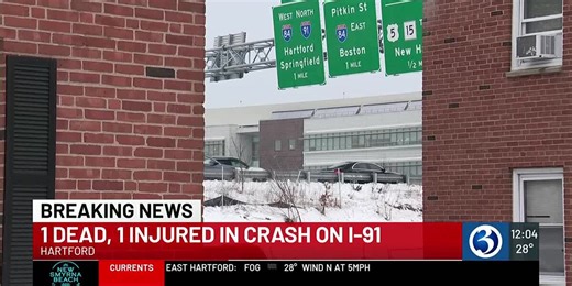 1 dead, 1 injured in crash on I-91