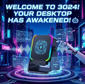 Stop filling your desk with trash! 🛑 This single beast packs explosive 9D Audio 🔊, a massive 300% IMAX-level soundstage 🎬, 50W magnetic hyper-charging ⚡, AND 65W laptop power! 🔋 Just yell "Milo" for instant tunes 🎵—your phone is officially retired. 📱👋 This isn't just a stand... it's God-Tier Desktop Gear! 🚀🔥 | DarkFairy