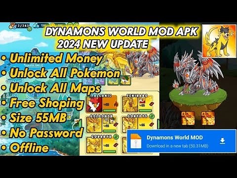 Dynamons World Mod APK 2024 - Unlimited Money, Gems, All Dynamons Unlocked, Free Purchase