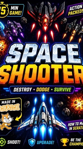 Space Shooter in Scratch #tutorial #games #scratch #griffpatch