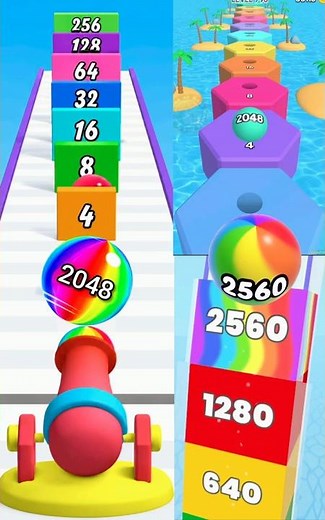 Rainbow 2048 vs Rainbow 2560 Epic Mashup | Ball Run 2048 #ballgameshub 😱🔥 #shorts