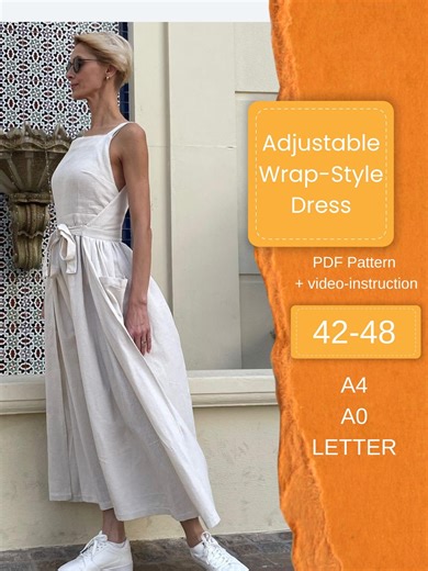 Adjustable Wrap-style Dress | Convertible Minimalist Dress | Custom Fit | Sizes 42–48 - Etsy