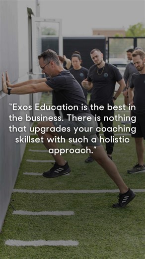 Are you Exos-certified? 💪 View our Exos certification courses, including our most popular course ever: the Exos Performance Specialist. Learn from Exos' decades of experience working with all levels of athletes, tactical operators, and workforce populations, and immerse yourself in the Exos Training System that has become the proven resource for those in the field of human performance. Make your mark in the industry with an Exos certification. Learn more about our Exos certification courses at 