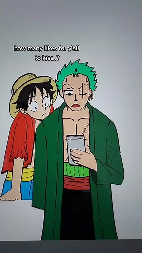 Zoro x Luffy Kiss Trending Fanart