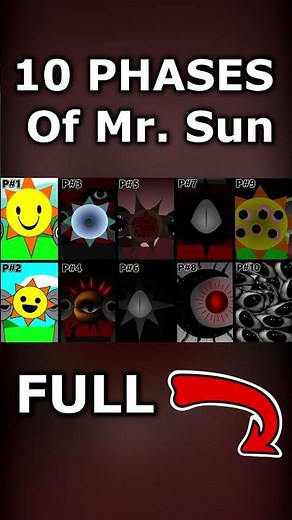 All Phases Of Mr. Sun (Incredibox Sprunki)! Phase 6 VS Phase 7 VS Phase 8 VS Phase 9 VS Phase 10