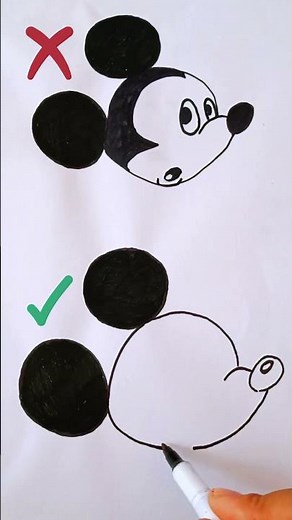 How to draw Mickey Mouse🐭// Disney🏰 #myart #howtodraw #drawing