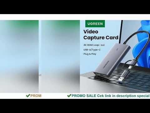 UGREEN HDMI Capture Card 2K@ 30 Capture & 4K Loop-out HDMI to USB/Type-C Video Grabber for Computer