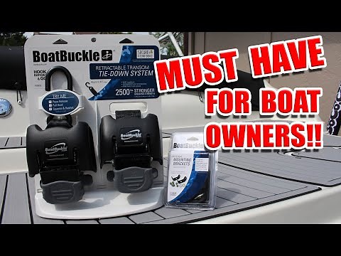 BoatBuckle retractable tie down & mounting bracket kit installation & review | boat tie downs how to