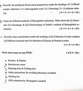 a. Describe the peripheral blood smear preparations under the h... | Filo