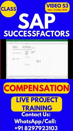 SAP SuccessFactors Compensation Training Online Class 53 3rd May 2026 #sapsuccessfactorstraining