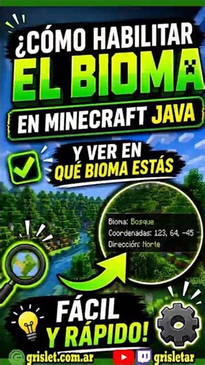 Como saber en que BIOMA estás en Minecraft Java Facil y rápido #minecraft #minecraftjava #grisletar