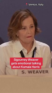 21K views · 824 reactions | Sigourney Weaver got emotional at a Venice Film Festival press conference when she spoke about Kamala Harris, responding to a question about whether movie roles like Weaver's could have inspired women like Harris. "It's been difficult since 2016," she said. | CBS News | Facebook