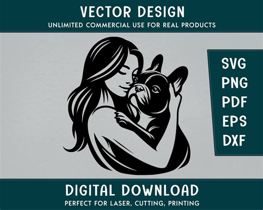 French Bulldog Mom Dog Love Vector Design - Svg, Png, Eps, Pdf, Dxf - Cricut, Plotter, Laser Etc - Digital File, Instant Download - Etsy Australia