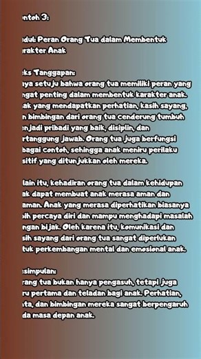 CONTOH TEKS TANGGAPAN ORANG TUA