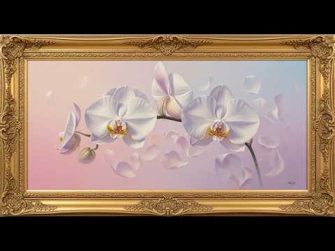 Frame TV Art: Ethereal White Orchids Floating in Dreamy Pastel | 4K Ambient Art