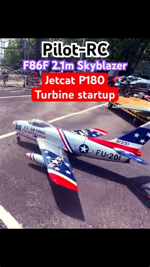 Turbine Startup - Pilot-RC F86F Skyblazer #rcwarbird #warbird #f86 #rcjet #rcaircraft #rcturbine