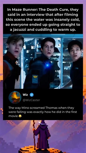 In Maze Runner: The Death Cure, they said in an interview that after filming this scene the water