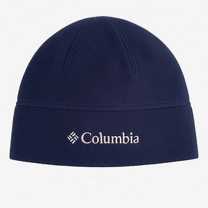 Columbia Fleece Beanie Skull Cap Warm Winter Hat Ski Outdoor Navy Blue One Size