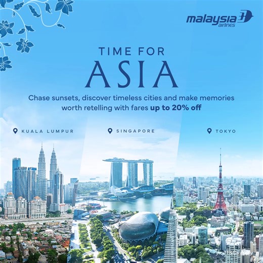 Asia is calling. Experience the warmth of Malaysian Hospitality as you travel to Kuala Lumpur, Singapore, Tokyo and more. | Malaysia Airlines