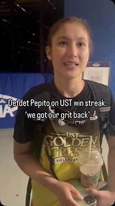 UST libero Detdet Pepito on their second straight victory. #UAAPSeason87 | Lance Agcaoili / Inquirer Sports | Inquirer Sports