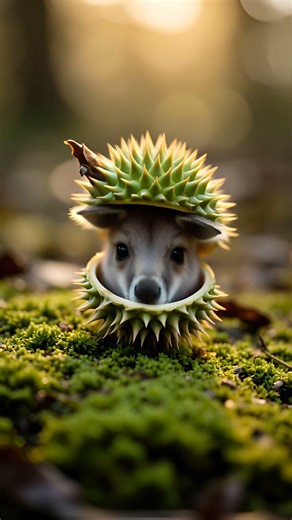 Baby Kangaroo Hidden Inside a Spiky Chestnut 🦘 #cuteanimals #shorts #joey