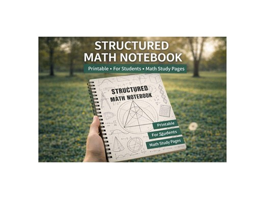 Structured Math Notebook | 112 Pages Printable PDF | Problem Solving Template for Students - Etsy