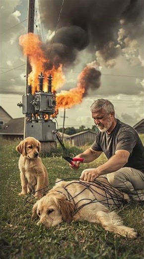 Puppy Asked Old Man Saved Mother Dog from Danger | Rescue Animals #shorts #animals