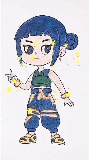 Reverse Play ⏯️ How to Draw Zoey from kpop demon hunters | Step by step drawing for kids #shorts