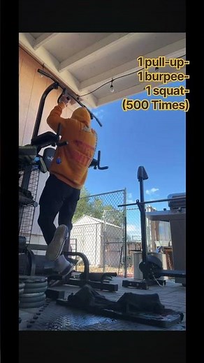 1 pull-up, 1 burpee, 1 squat (500 Times)