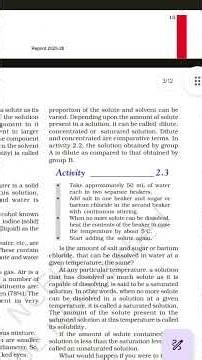 Concentration of a solution and activity 2.3 #chemistry #sciencefiction #actvity