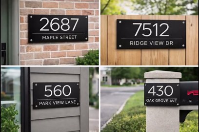 Modern Acrylic Address Sign – Custom House Numbers – Clean Minimal Outdoor Sign - Etsy