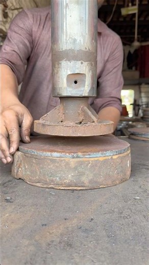 😱 Thick Steel Disc Bending Process | Extreme Force – Watch This! #metalbending