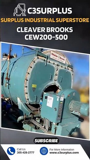 500 HP Cleaver Brooks 150 PSI Steam Boiler 2001 Model CEW200-500