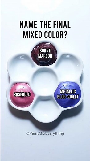 Rosegold, Burnt Maroon and Blue Violet Color Mixing #colors #colormixing #satisfying