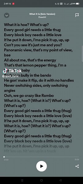 What It Is - Song Lyrics