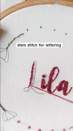 Stem Stitch for Lettering | Hand Embroidery for Beginners | Embroidery Tutoral