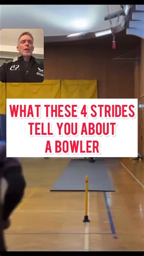 Have you ever stopped to think what you’re actually looking for when watching a bowler run towards you or away from you? From this angle, you can learn a lot about two things: the health of the action and the potential for performance Health tells us how safe and repeatable the action is. Performance tells us whether the bowler has a chance to create movement and control. One simple place to start is tracking four key strides: – the jump stride – back foot contact – front foot contact – first st